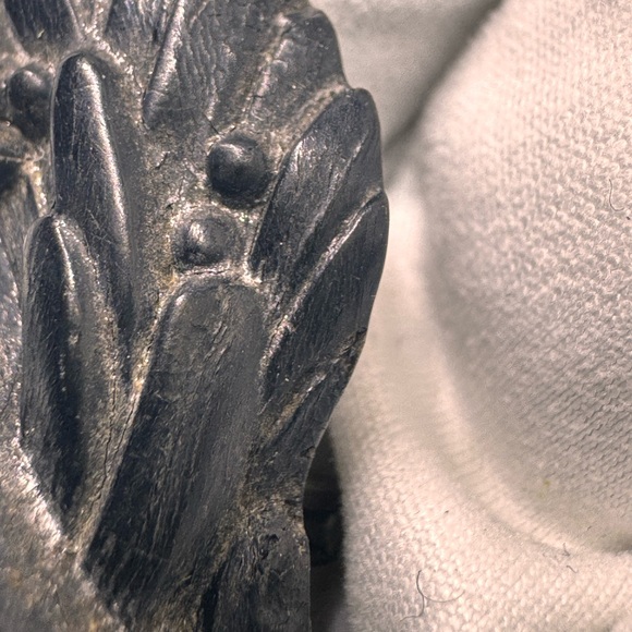 Antique Brooch Mourning victorian gutta percha love token - Picture 15 of 16